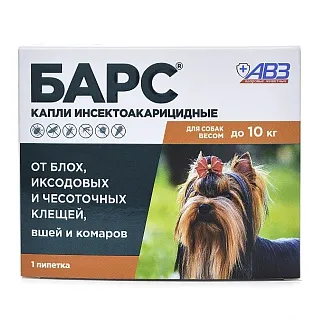 Барс  КАПЛИ ИНСЕКТОАКАРИЦИДНЫЕ для собак: описание, применение, купить по цене производителя